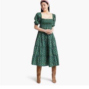 Nesli Nap Dress in Emerald Trellis